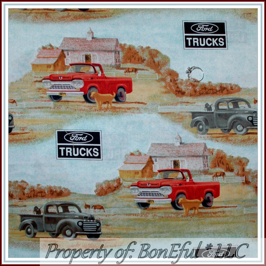 Ford truck quilt fabric